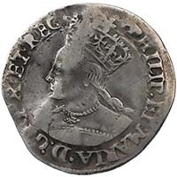 1554-1558 Philip and Mary Hammered Silver Groat Thumbnail