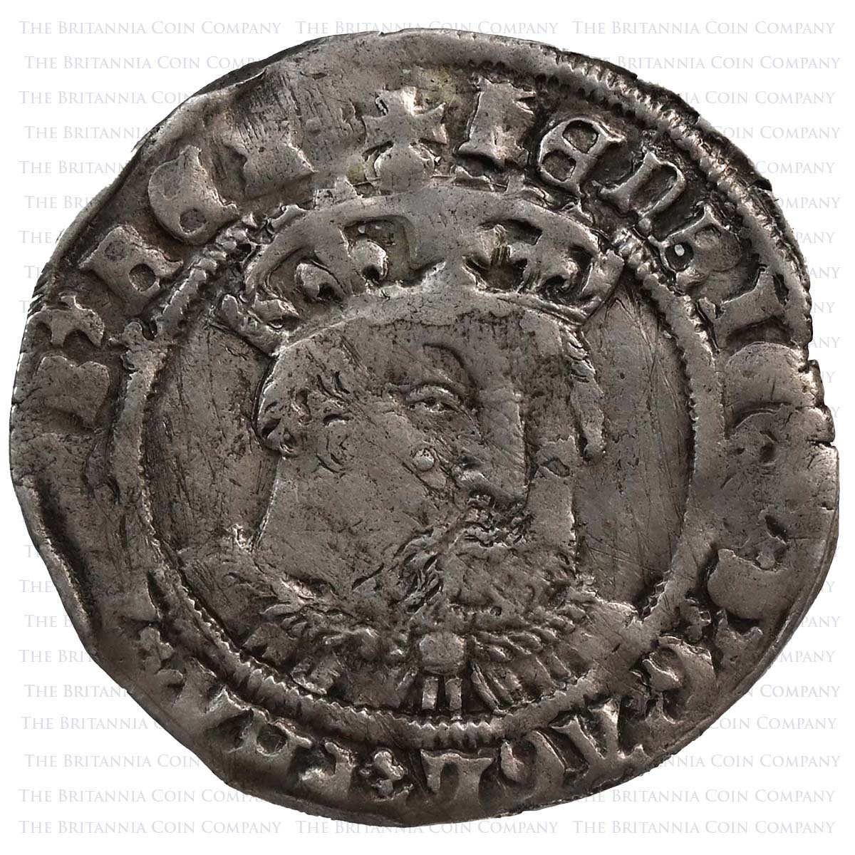 1544-1547 Henry VIII Groat Southwark Third Coinage Obverse