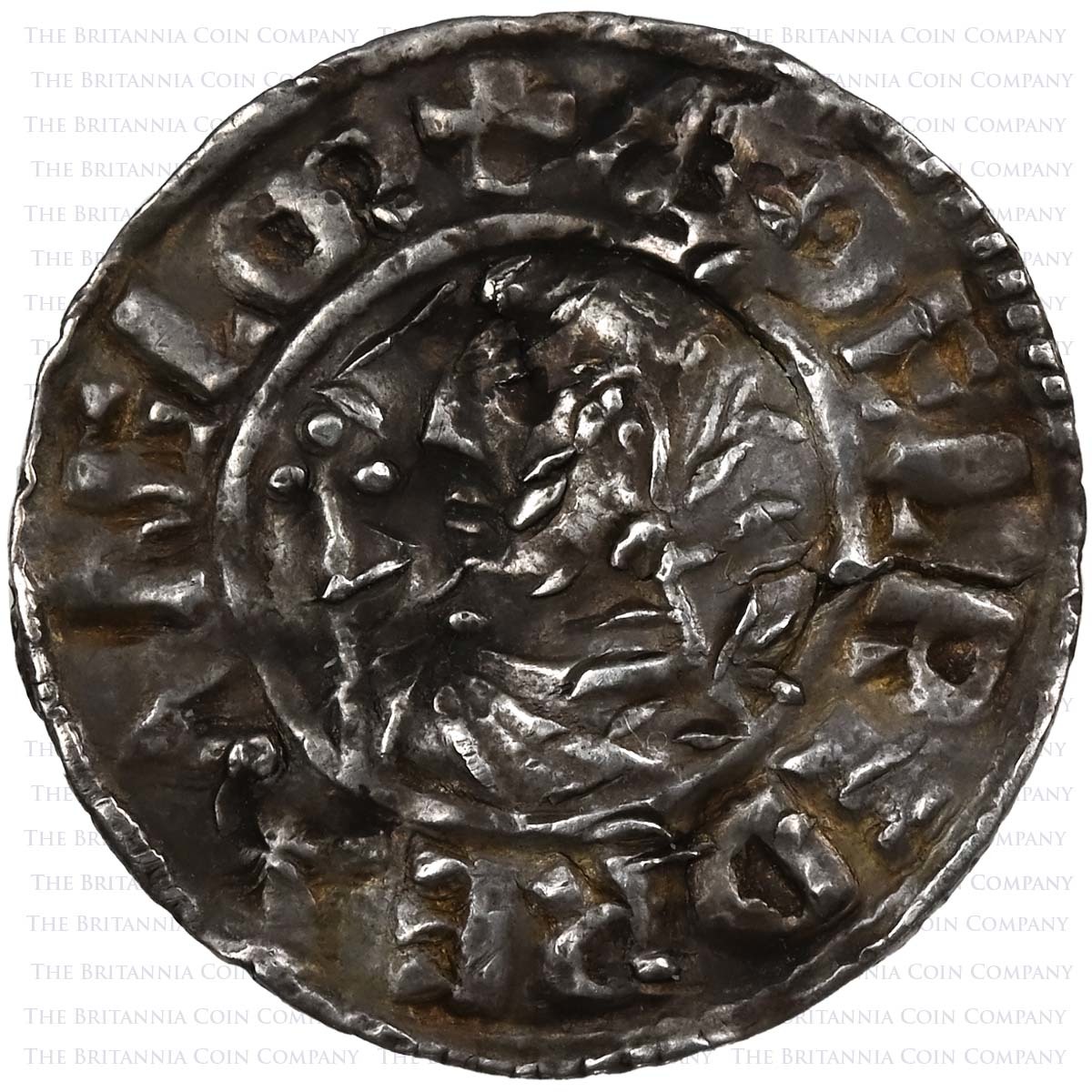 978-1016 Aethelred II CRUX Penny Brihtmaer on Rochester Obverse