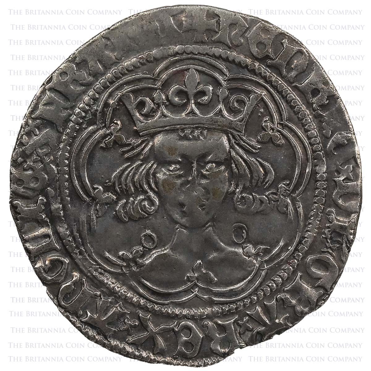 1422-1427 Henry VI Groat Calais Annulet Issue Obverse