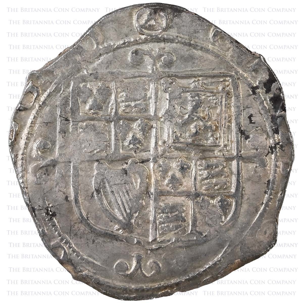 1641-1643 Charles I Shilling MM Triangle in Circle Reverse