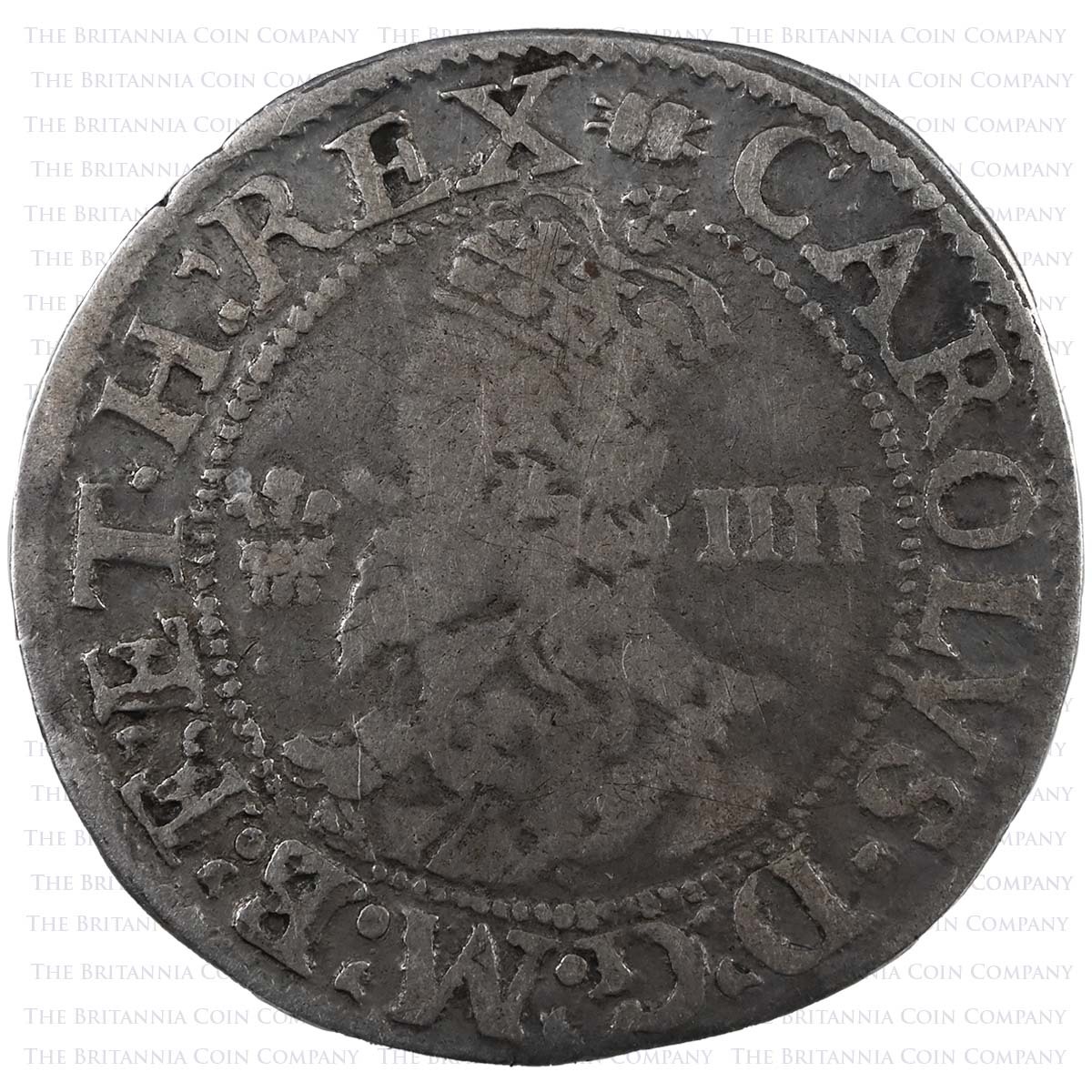 1638-1642 Charles I Groat Aberystwyth MM Book Obverse