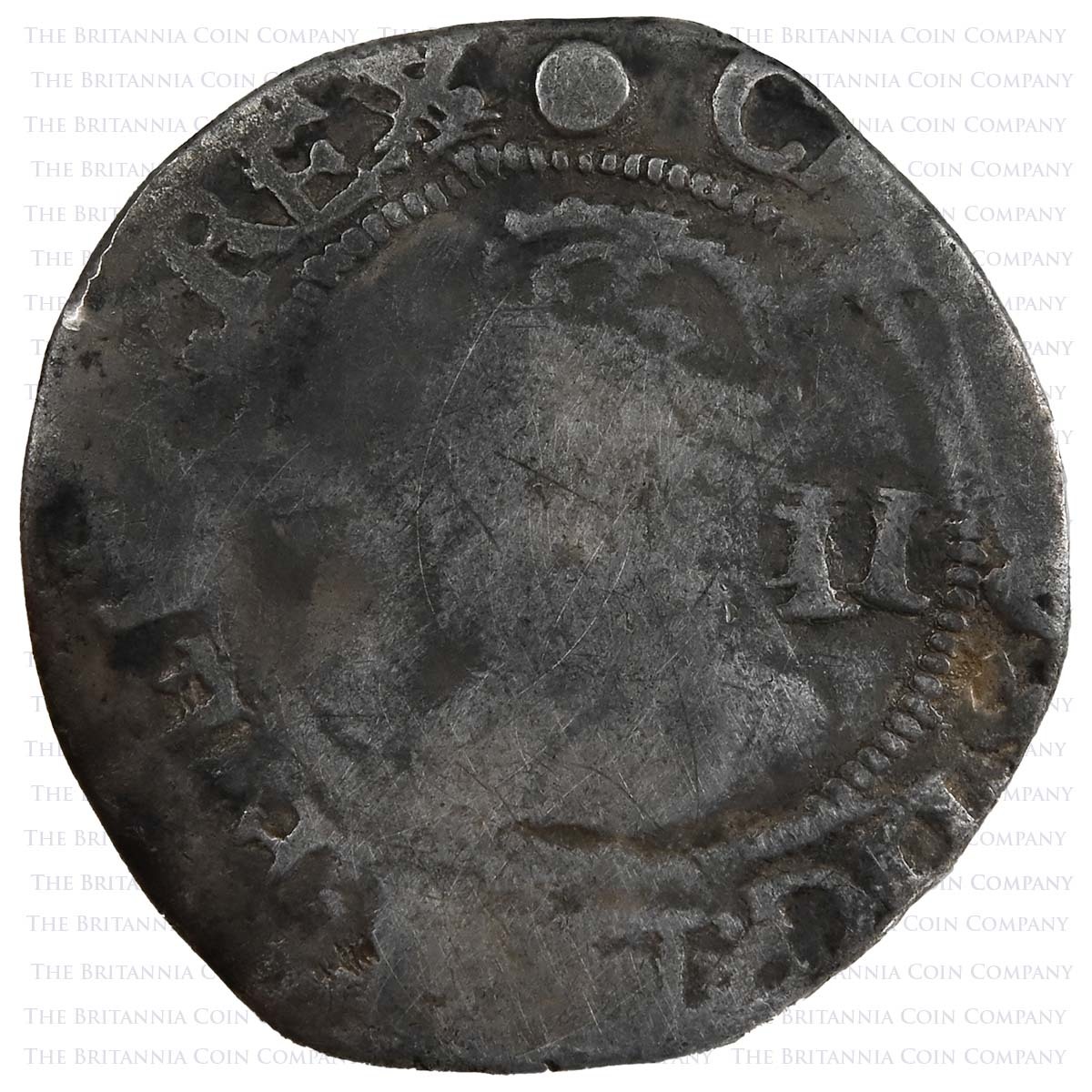 1641-1643 Charles I Halfgroat MM Dot/Triangle in Circle Obverse