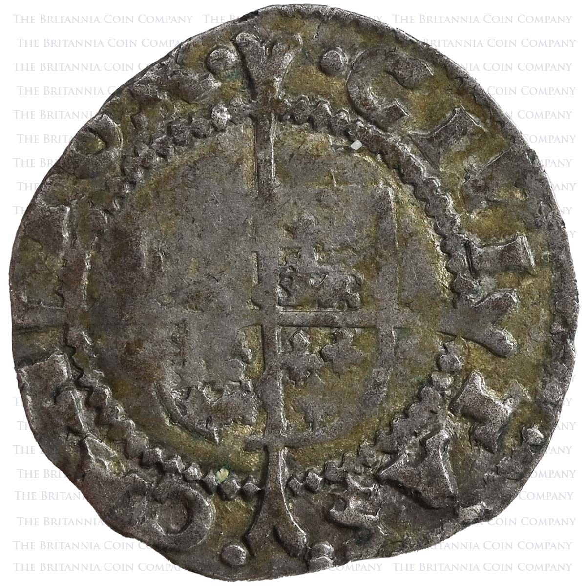 1544-1547 Henry VIII Halfgroat Canterbury No Mintmark Reverse