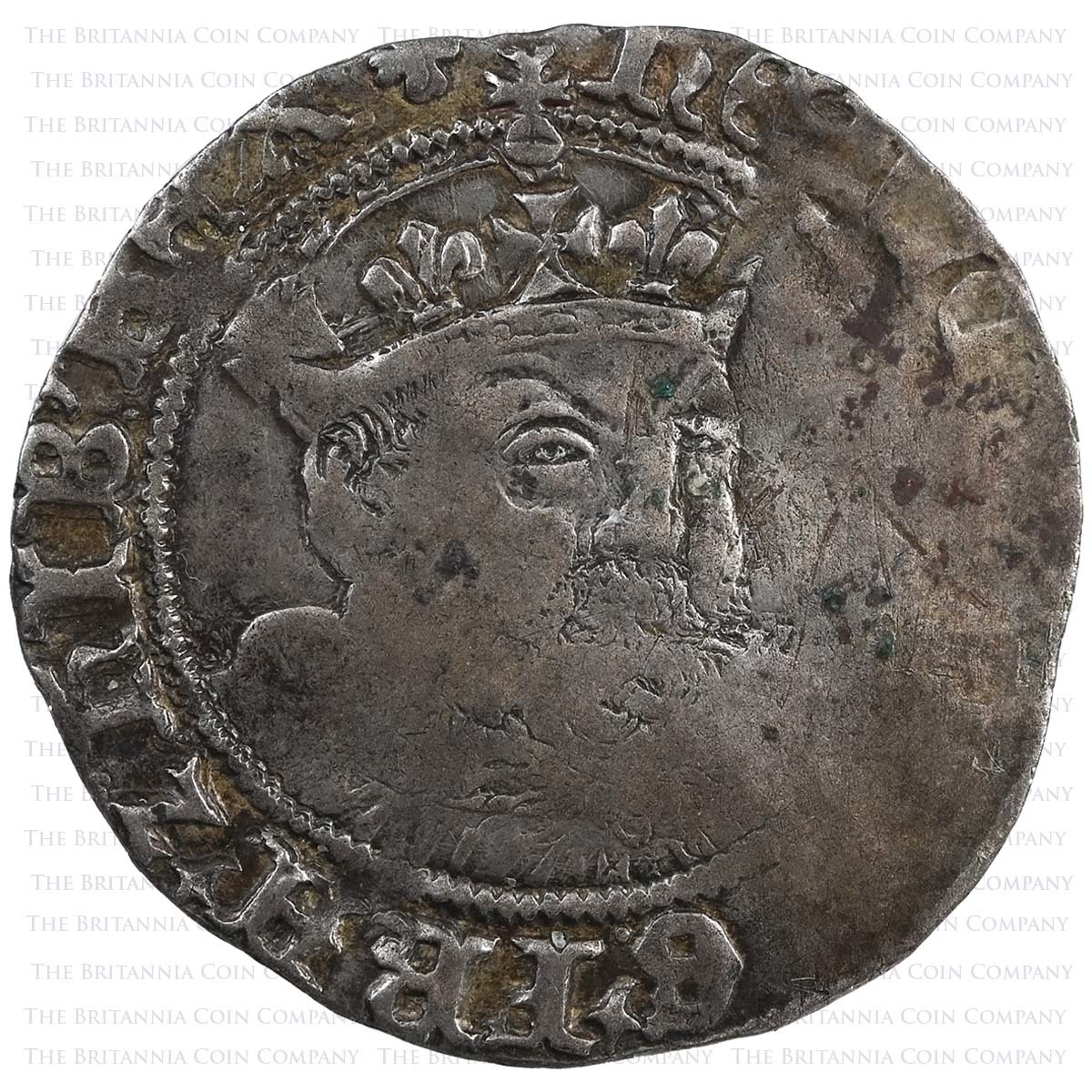1549 Edward VI Groat Posthumous Henry VIII Bristol MM TC Obverse