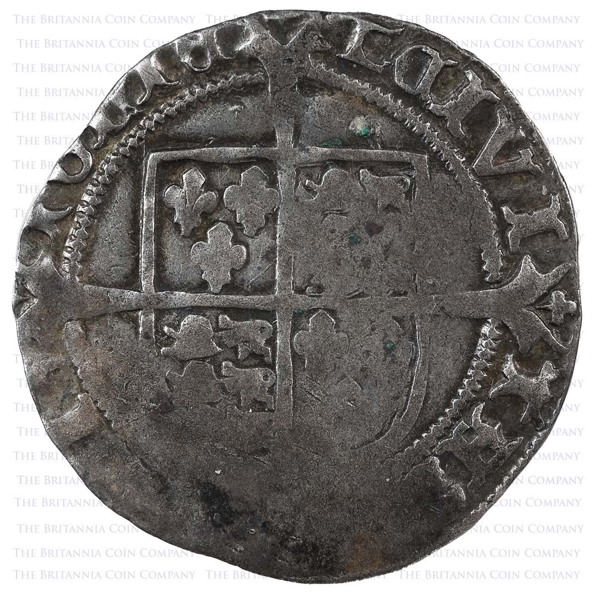 1549 Edward VI Groat Posthumous Henry VIII Bristol MM TC Reverse