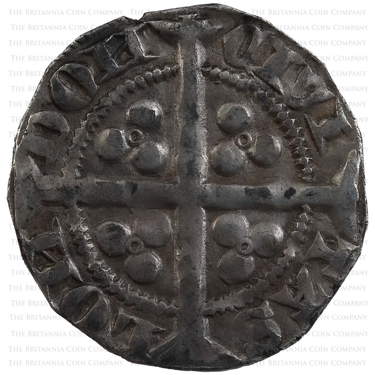 1351-1352 Edward III Penny London Series C Cross 1 Reverse