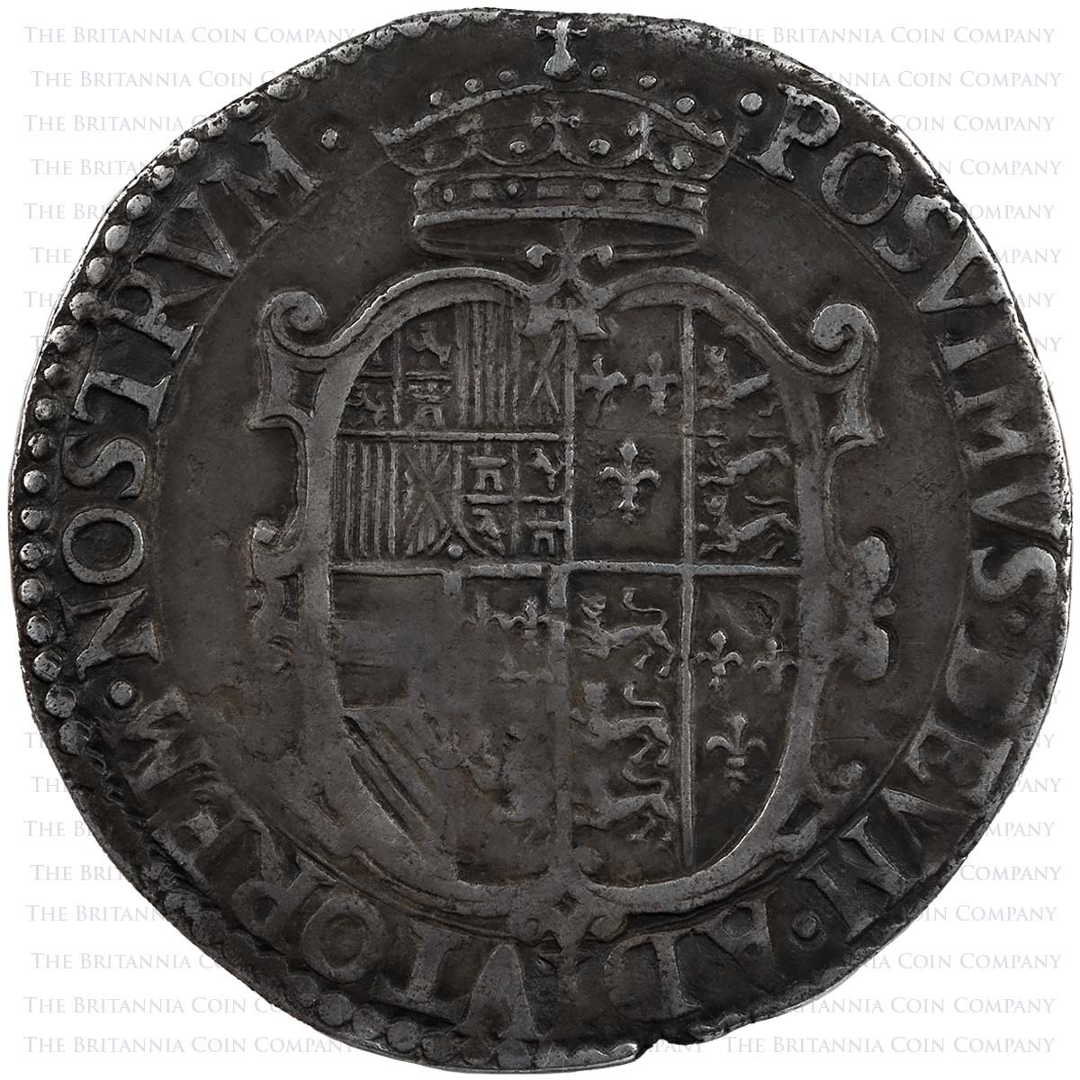 1554-1558 Philip and Mary Shilling Without Value Reverse