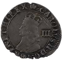 1660-1662 Charles II Hammered Threepence Third Issue Thumbnail