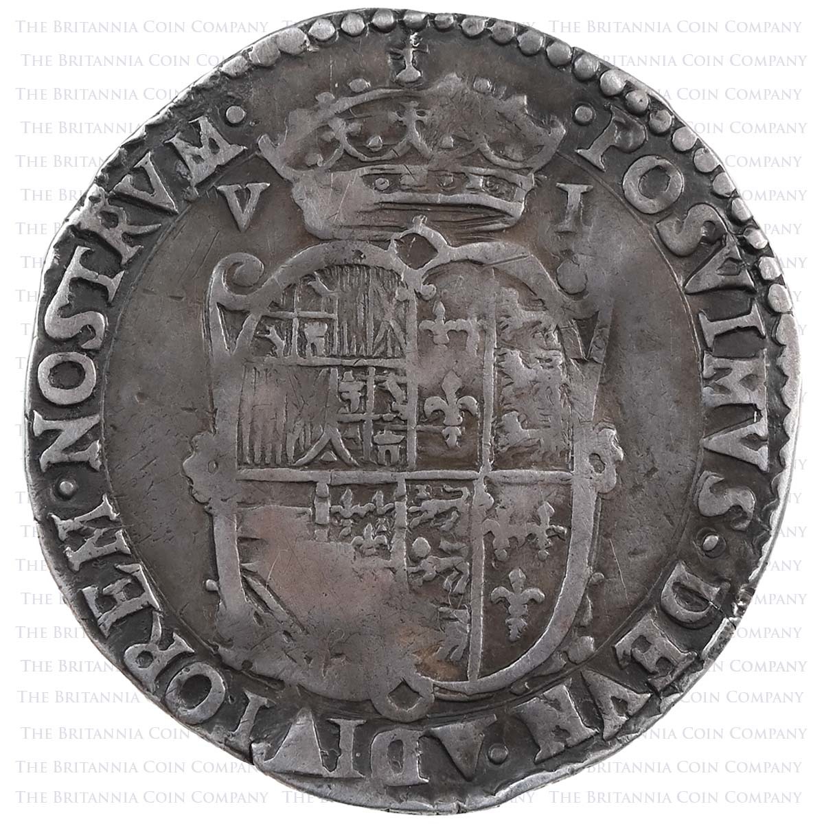 1554 Philip II And Mary I Hammered Silver Sixpence Coin Full Titles Reverse