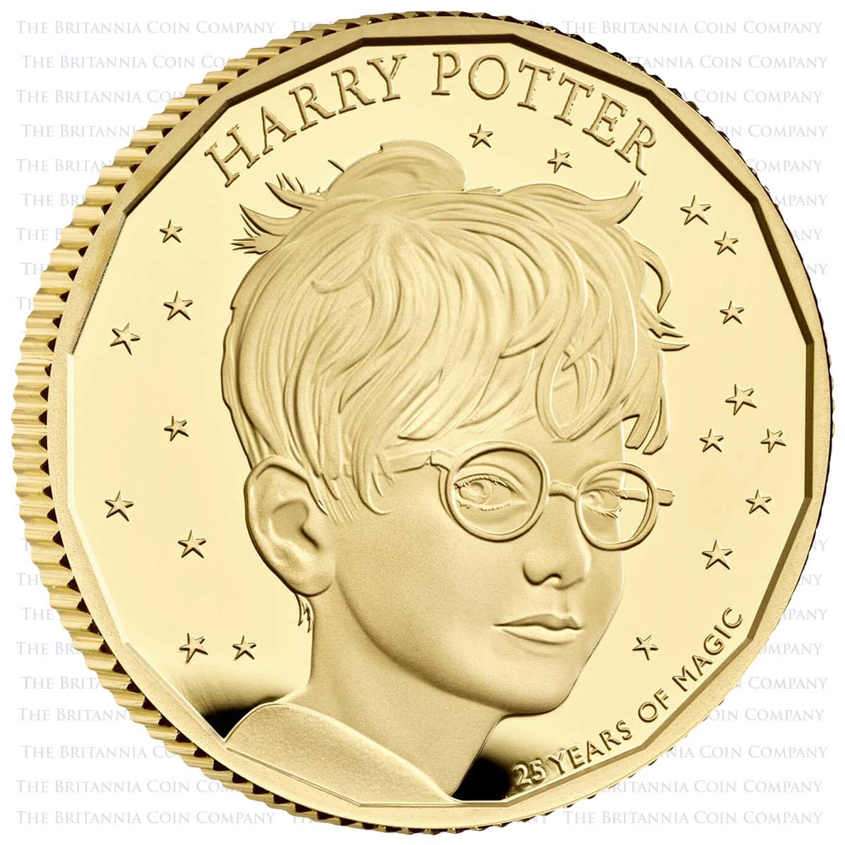 UK22HPQG 2022 Harry Potter 25 Years Of Magic 1/4oz Gold Proof Reverse