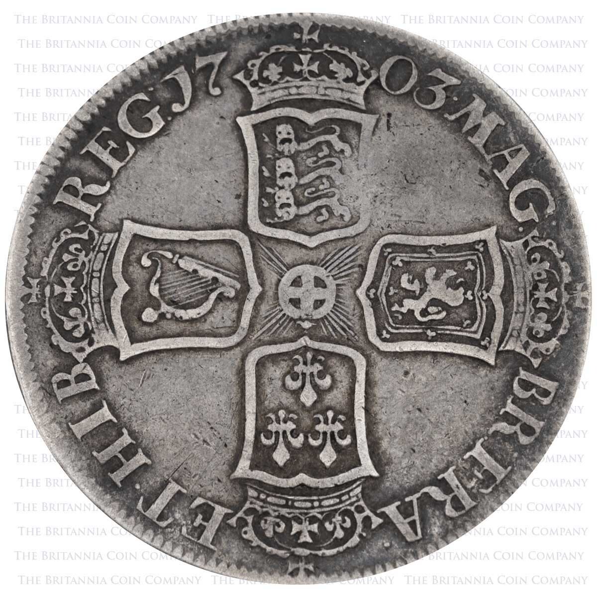 1703 Halfcrown VIGO Anne Silver Coin Reverse
