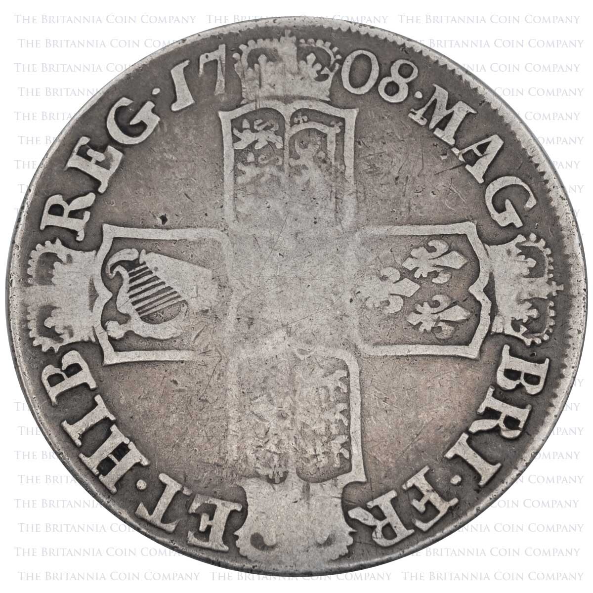 1708 Halfcrown Edinburgh Anne Silver Coin Reverse