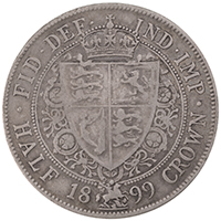 1899 Halfcrown Victoria Silver Coin Thumbnail