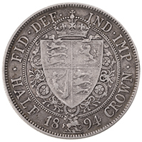 1894 Halfcrown Victoria Silver Coin Thumbnail