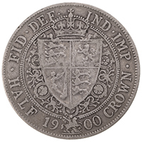 1900 Halfcrown Victoria Silver Coin Thumbnail