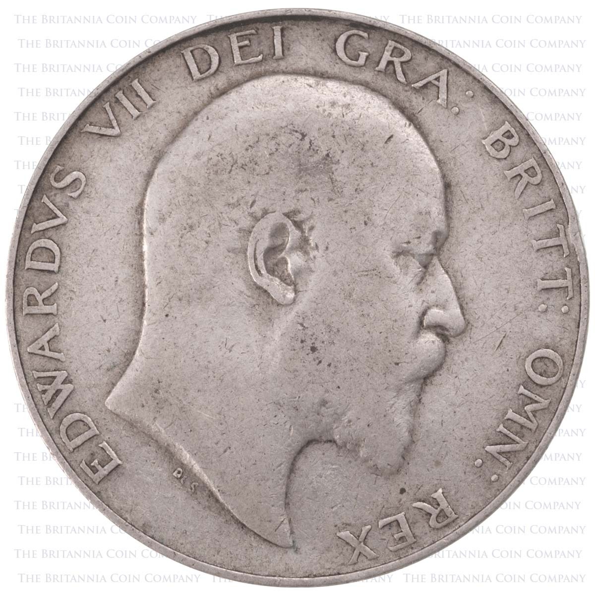 1909 Halfcrown Edward VII Silver Coin Obverse