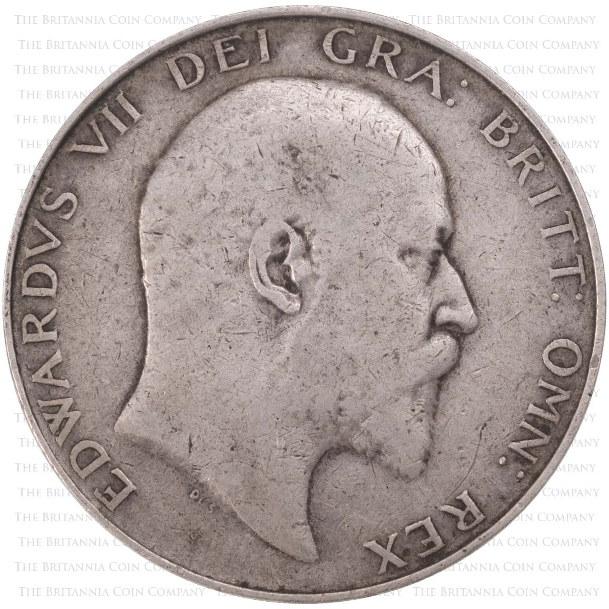 1910 Halfcrown Edward VII Silver Coin Obverse