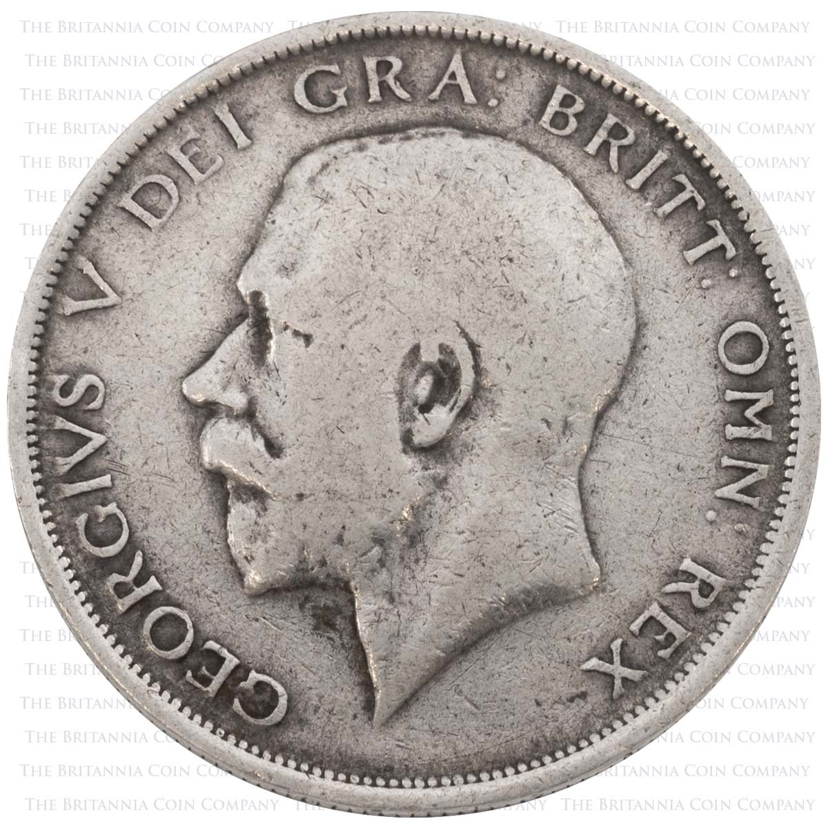 1917 Halfcrown George V Silver Coin Obverse