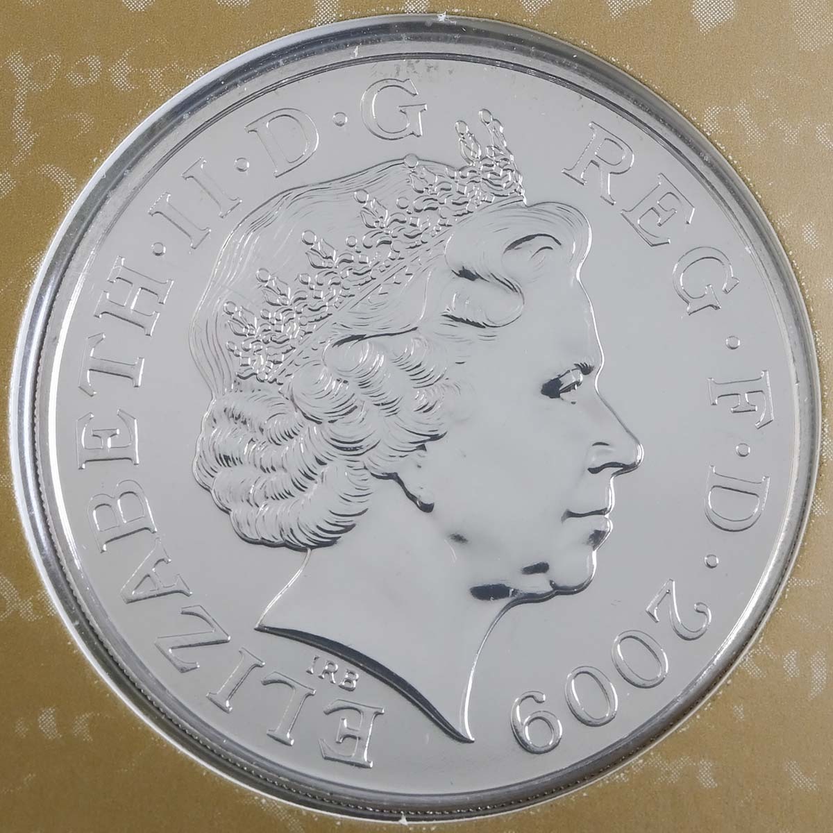 2009 King Henry VIII 500th Anniversary Five Pound Crown Brilliant Uncirculated Coin In Folder Obverse