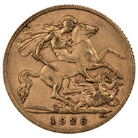1926 Half Sovereign South African Gold Coin Thumbnail
