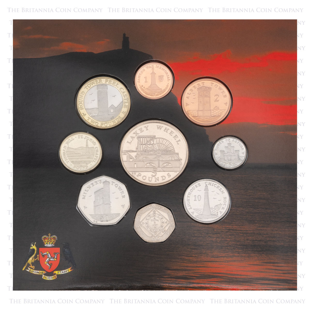 IOM05BU 2005 Isle Of Man Brilliant Uncirculated Annual Coin Set reverse designs