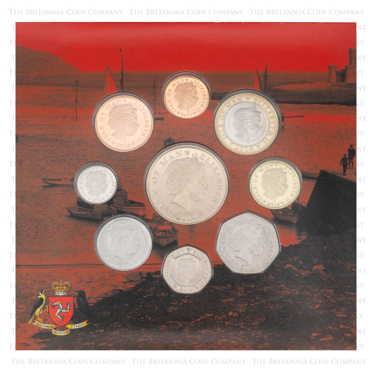 IOM14BU 2014 Isle Of Man Brilliant Uncirculated Annual Coin Set obverse