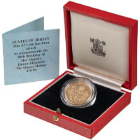 1990 Jersey Queen Mother 90th Birthday Two Pound Gold Proof Coin Thumbnail