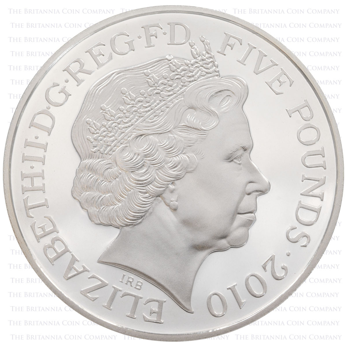 LUKCBSTW 2010 The Mall Five Pound Silver Proof Olympics Coin Elizabeth II obverse