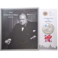 LUKCBWCB 2010 London Olympic Games Sir Winston Churchill Five Pound Crown Proof Coin In Folder Thumbnail