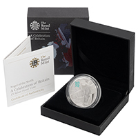 LUKCOBAN 2009 Angel Of The North Five Pound Silver Proof Olympics Coin Thumbnail