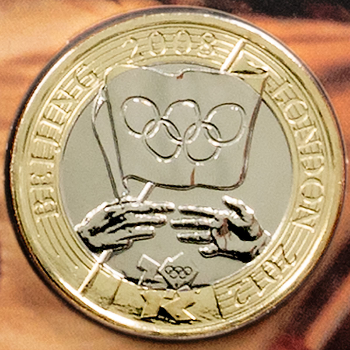 LUKHBU 2008 Olympics Handover To London Ceremony Two Pound Brilliant Uncirculated Coin In Folder Reverse