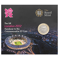 LUKRHBU 2012 Handover To Rio Two Pound Brilliant Uncirculated Olympics Mint Pack Coin thumbnail