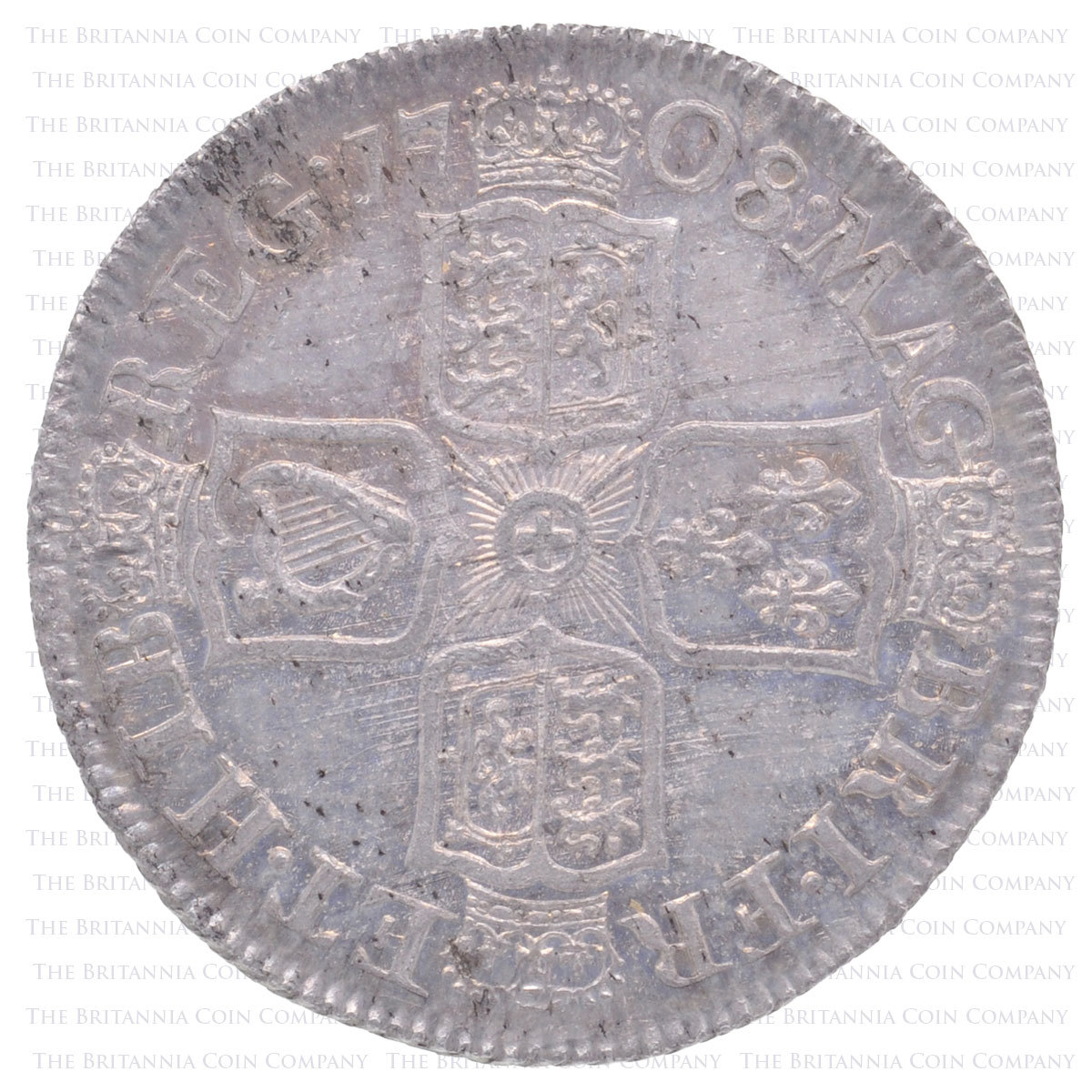 1708 Anne Silver Shilling Post-Union Reverse