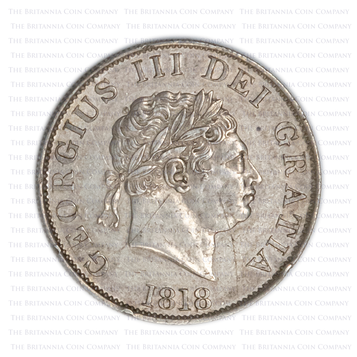 1818 George III Silver Halfcrown Small Laureate Head Obverse