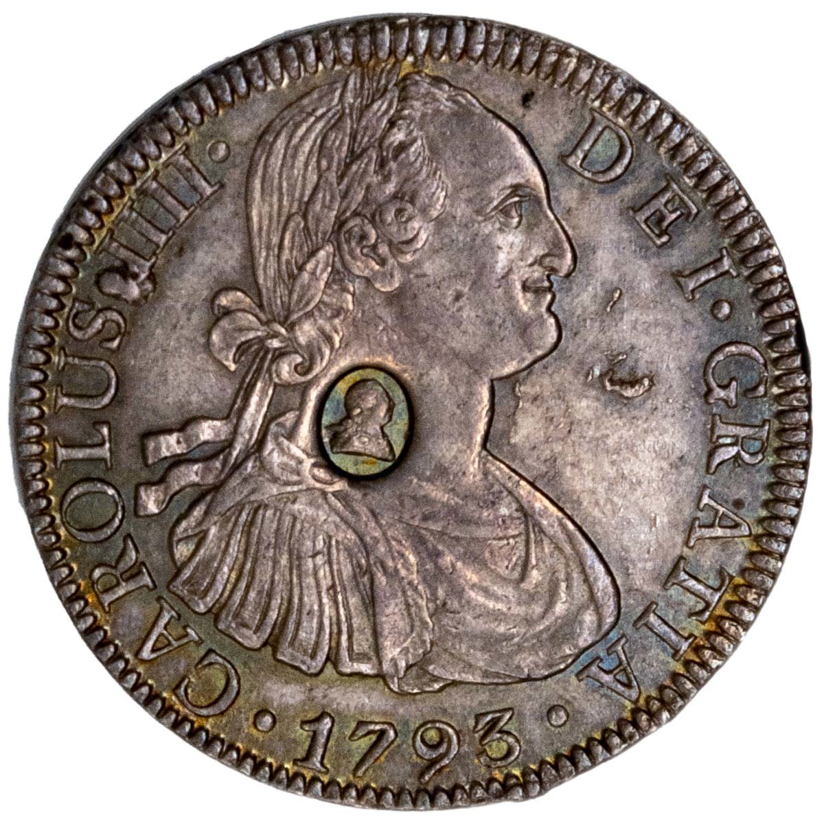 1793 George III Silver Dollar Countermark Mexico Thumbnail