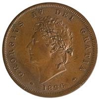 1826 George IV Copper Penny Thumbnail