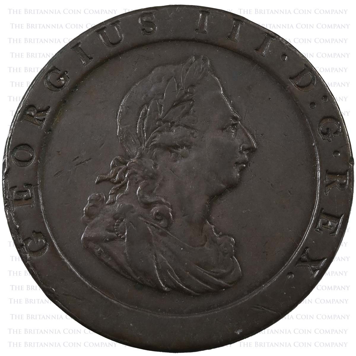 1797 George III Copper Cartwheel Penny Obverse