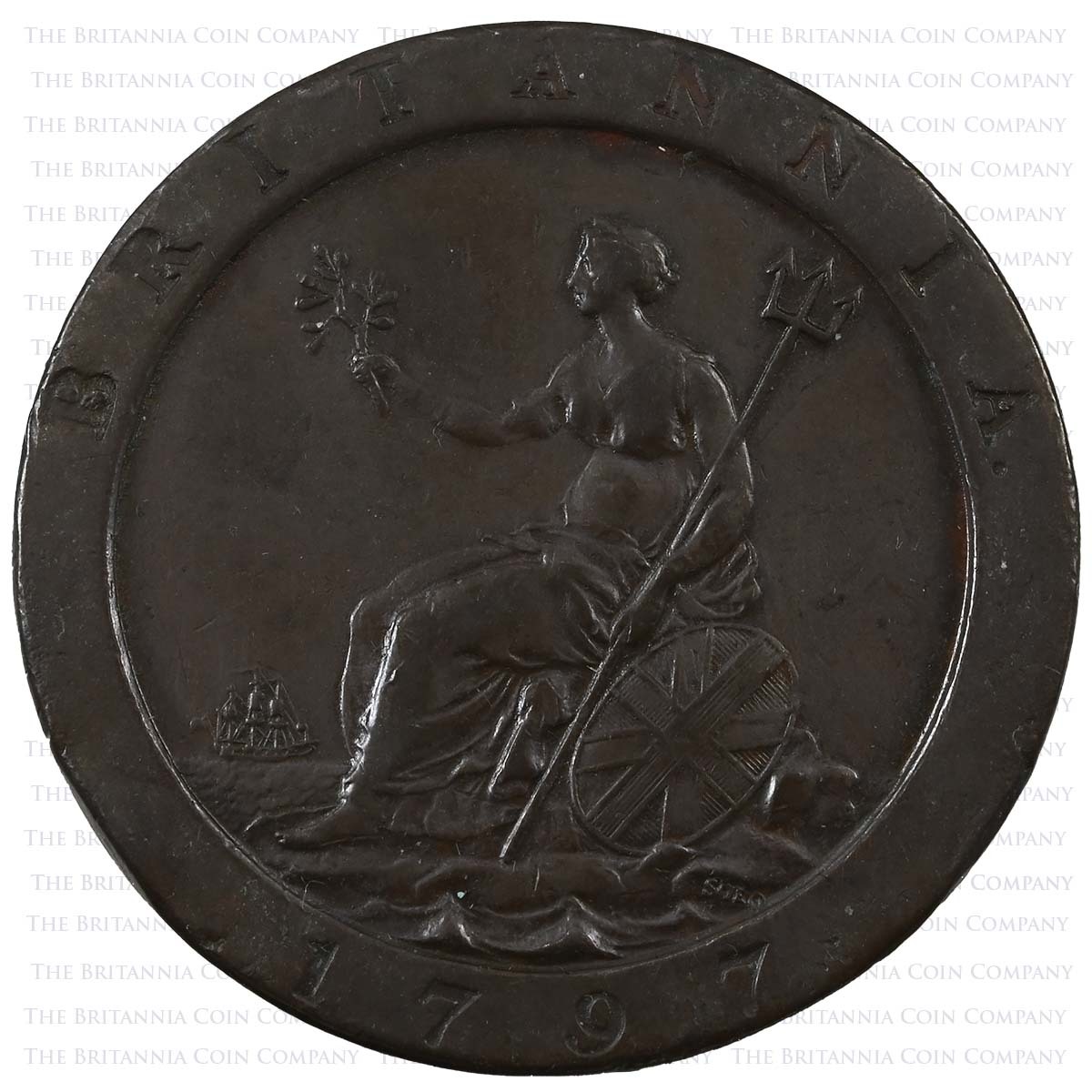 1797 George III Copper Cartwheel Penny Reverse