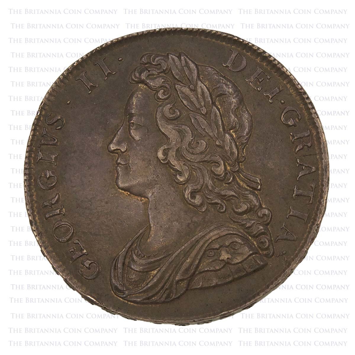 1739 George II Silver Halfcrown Dvodecimo Obverse