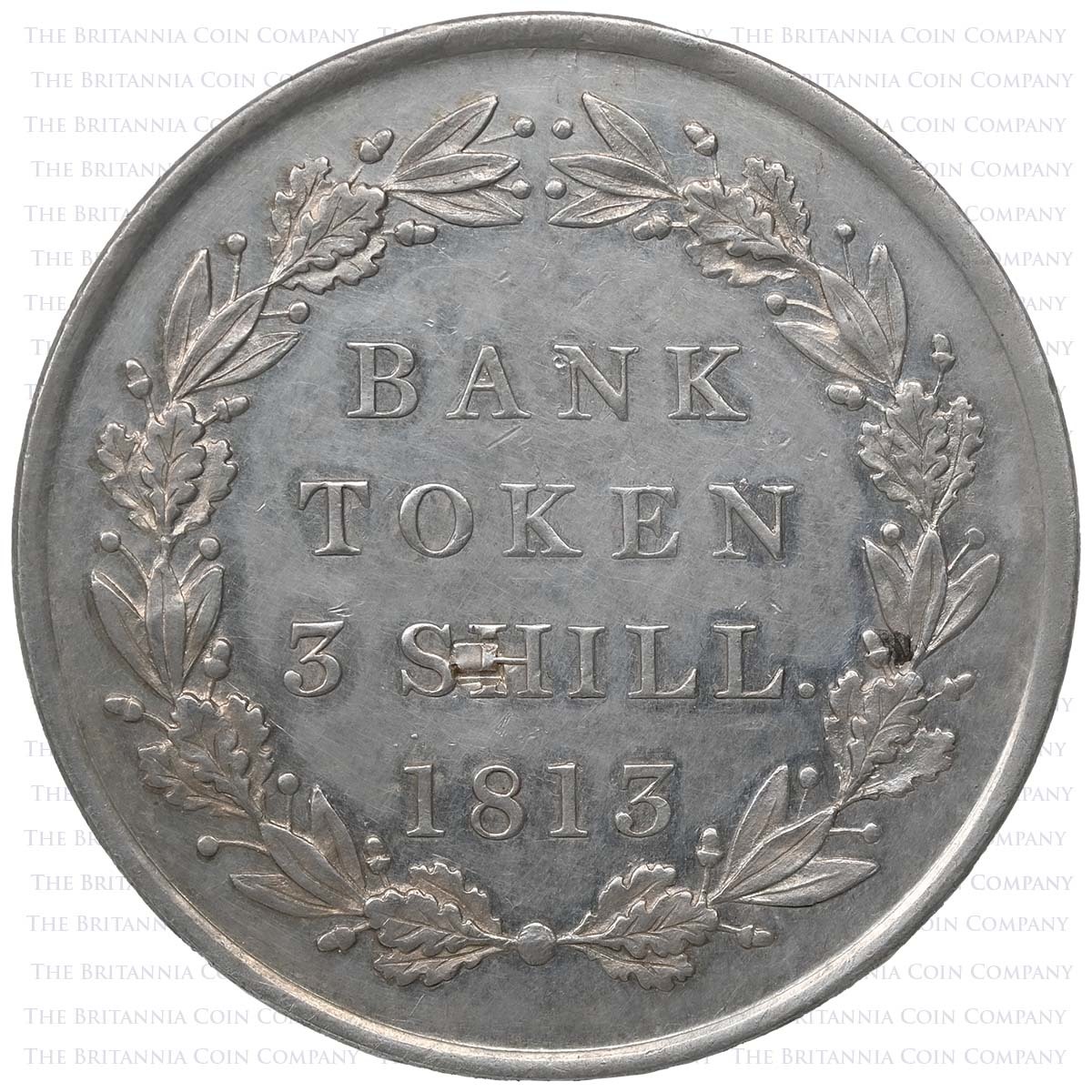 1813 George III Three Shilling Bank Token Reverse