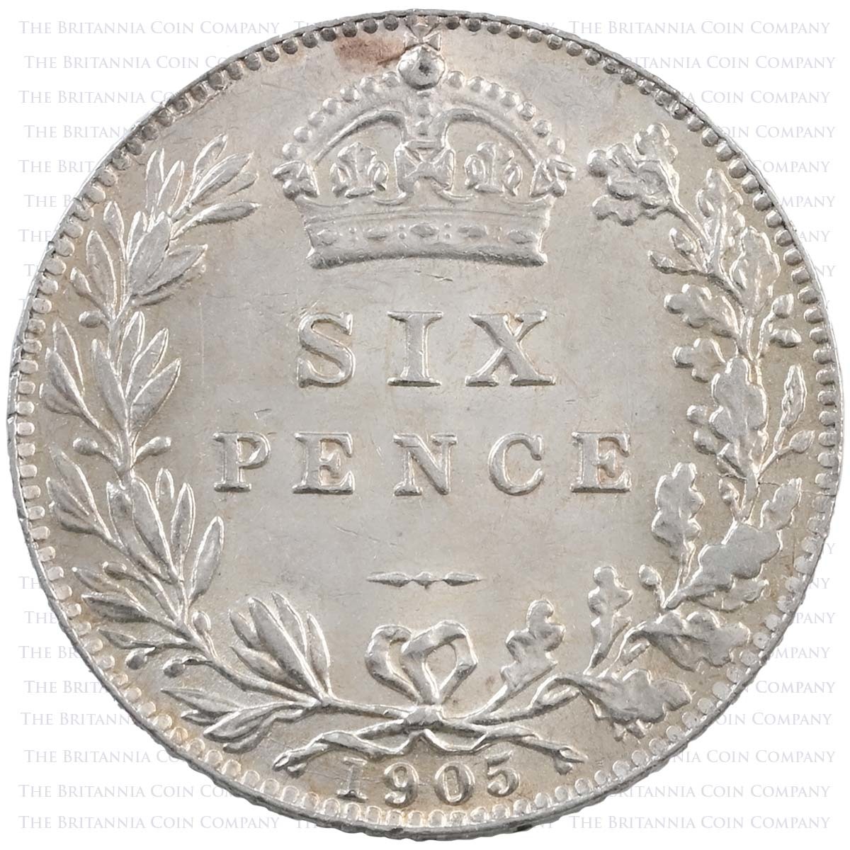 1905 Edward VII Sixpence Uncirculated Reverse
