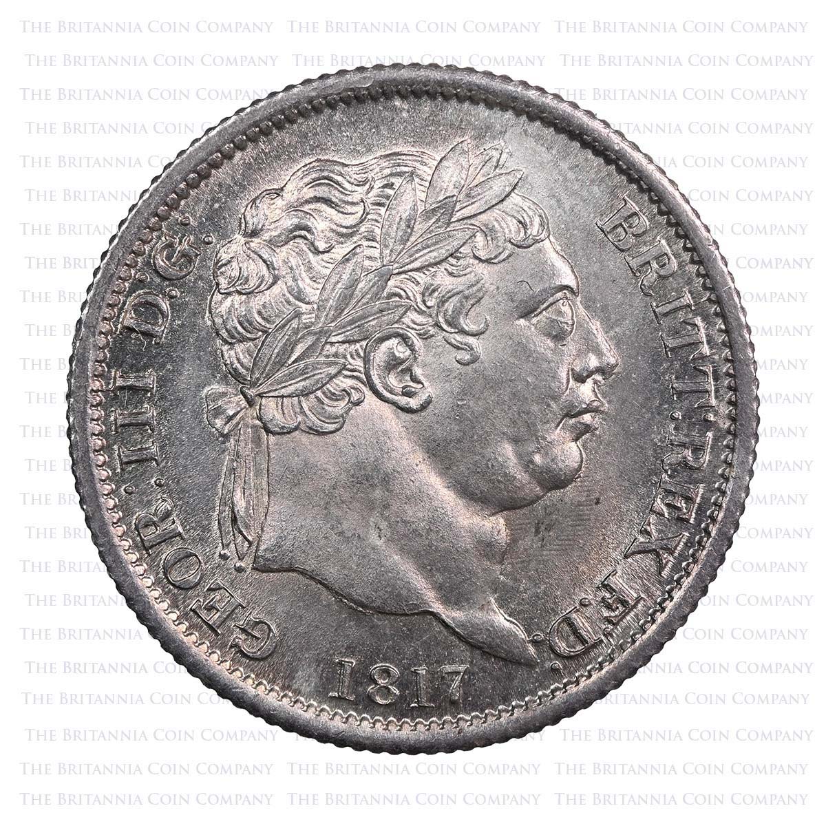 1817 George III Shilling Uncirculated Obverse