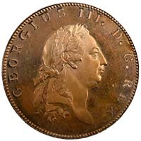 1788 George III Copper Gilt Pattern Soho Halfpenny Droz Thumbnail