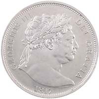 1817 King George III Silver Halfcrown Coin Bull Head Thumbnail