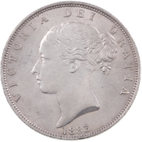 1885 Queen Victoria Silver Halfcrown Coin Young Head Thumbnail