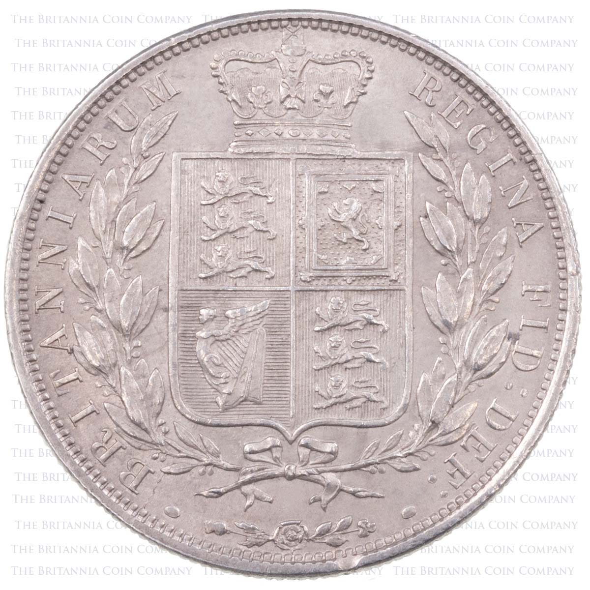 1885 Queen Victoria Silver Halfcrown Coin Young Head Reverse