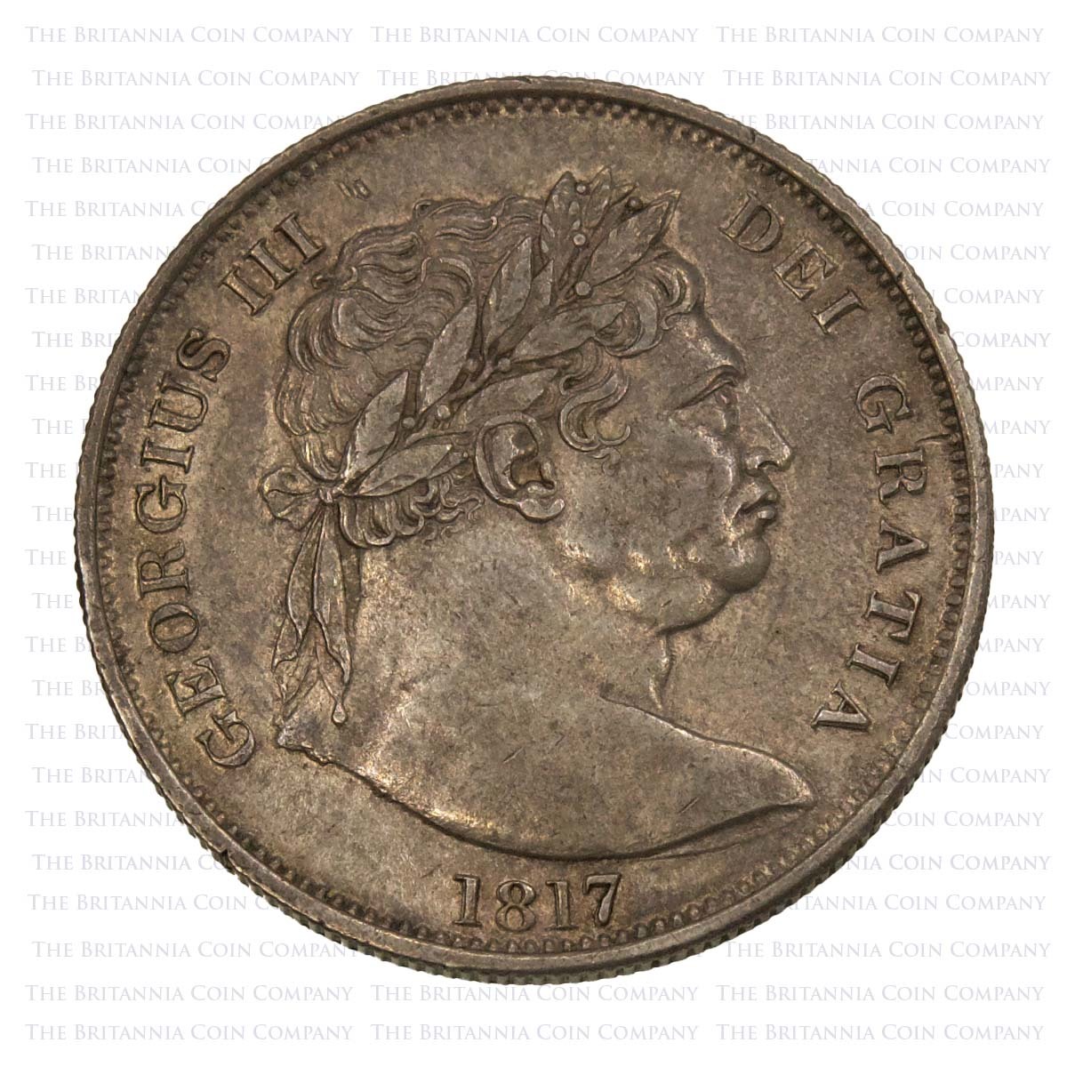 1817 George III Silver Halfcrown Bull Head Obverse