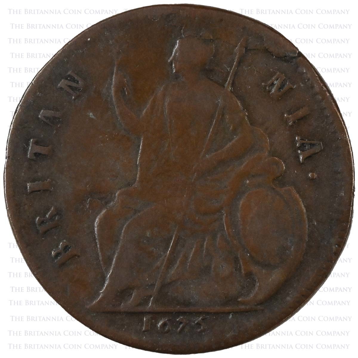 1675 Charles II Copper Halfpenny Reverse