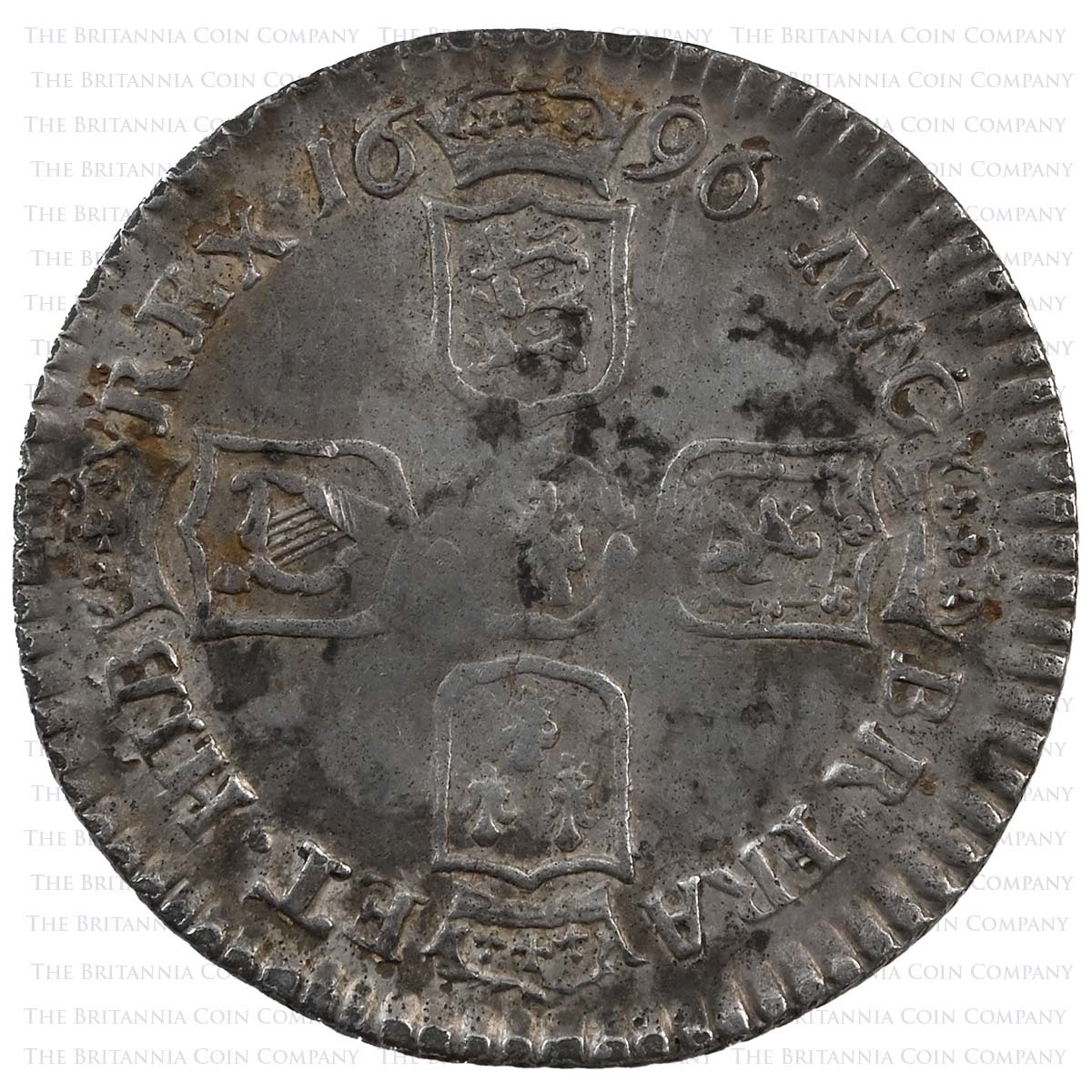 1696 William III Sixpence Rare Small Crowns Late Harp Reverse